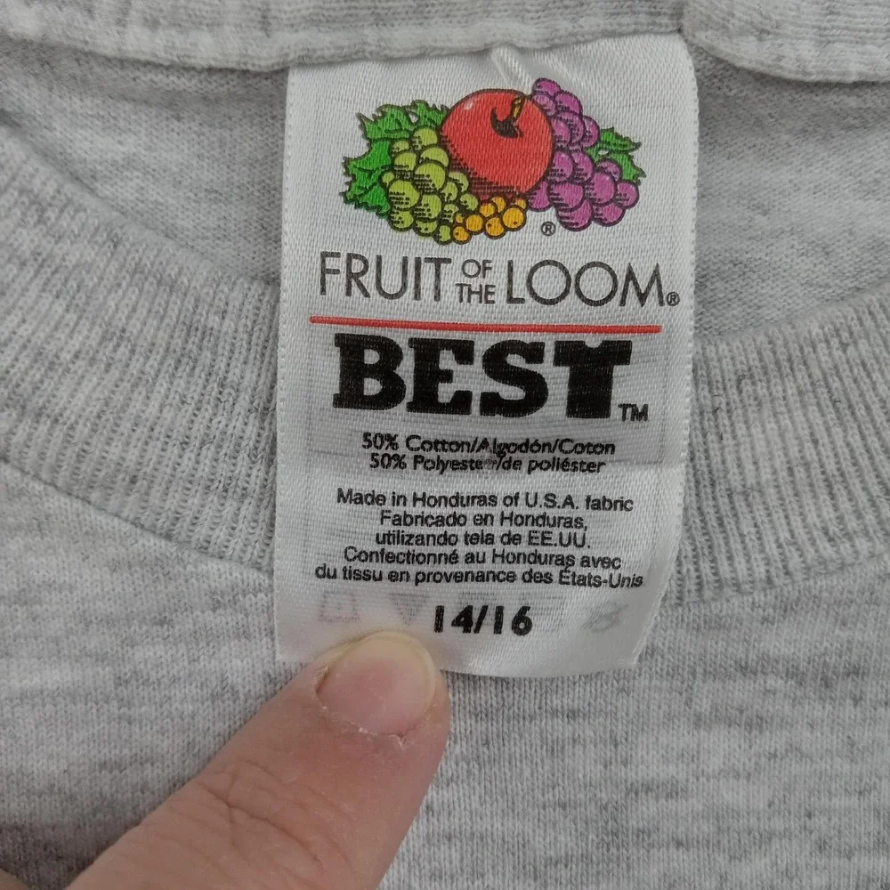 Vintage Chicago Shirt Youth 14-16‎ Gray Fruit Of The Loom Baseball Tee 90s